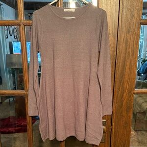 Elegant Long Sleeve Dress in Grey by Angela Mara Italy